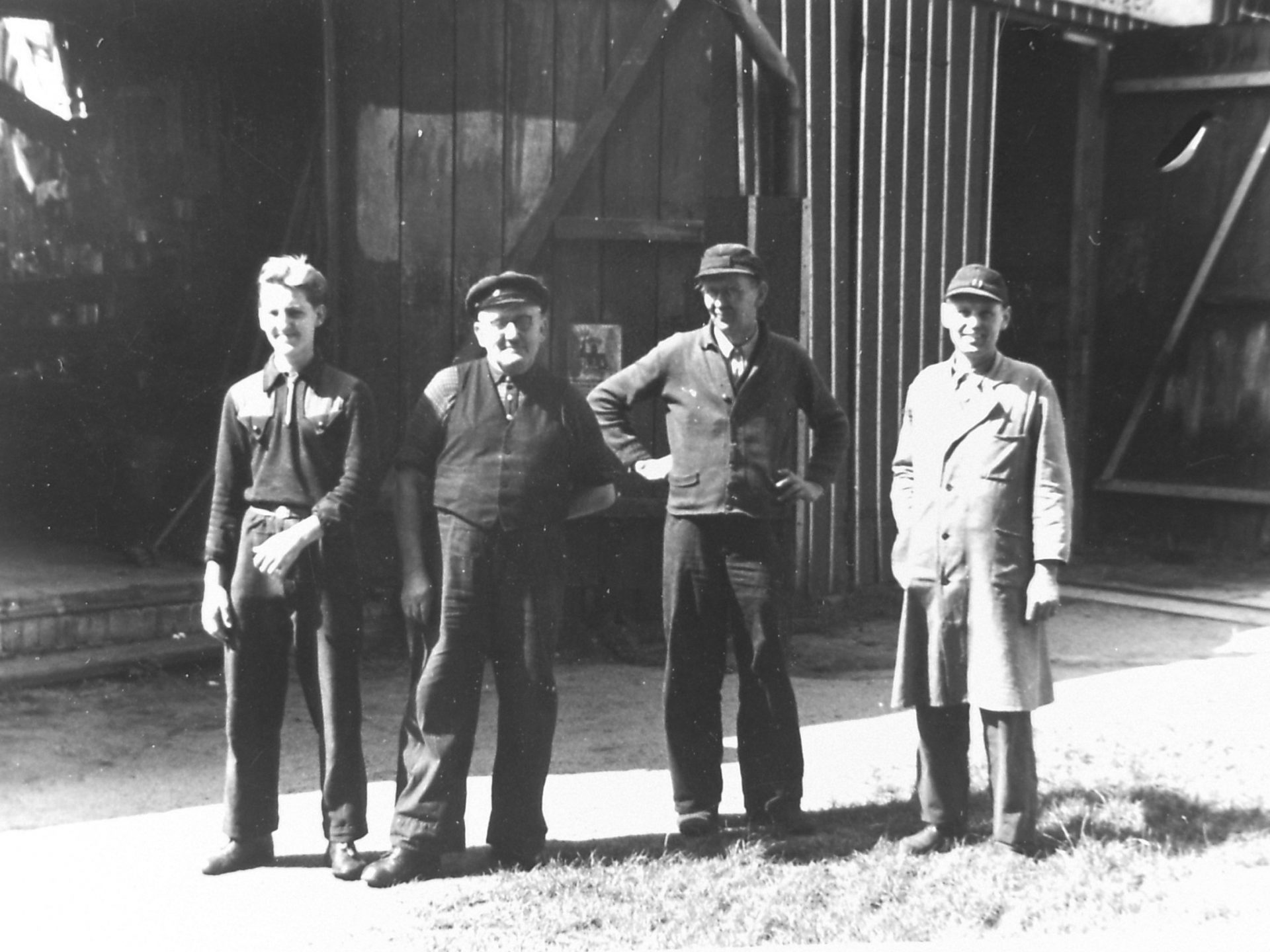 Bootshausteam von links Eberhardt Mende, Georg Bauer, Willi Rüdiger, Paul Rüdiger