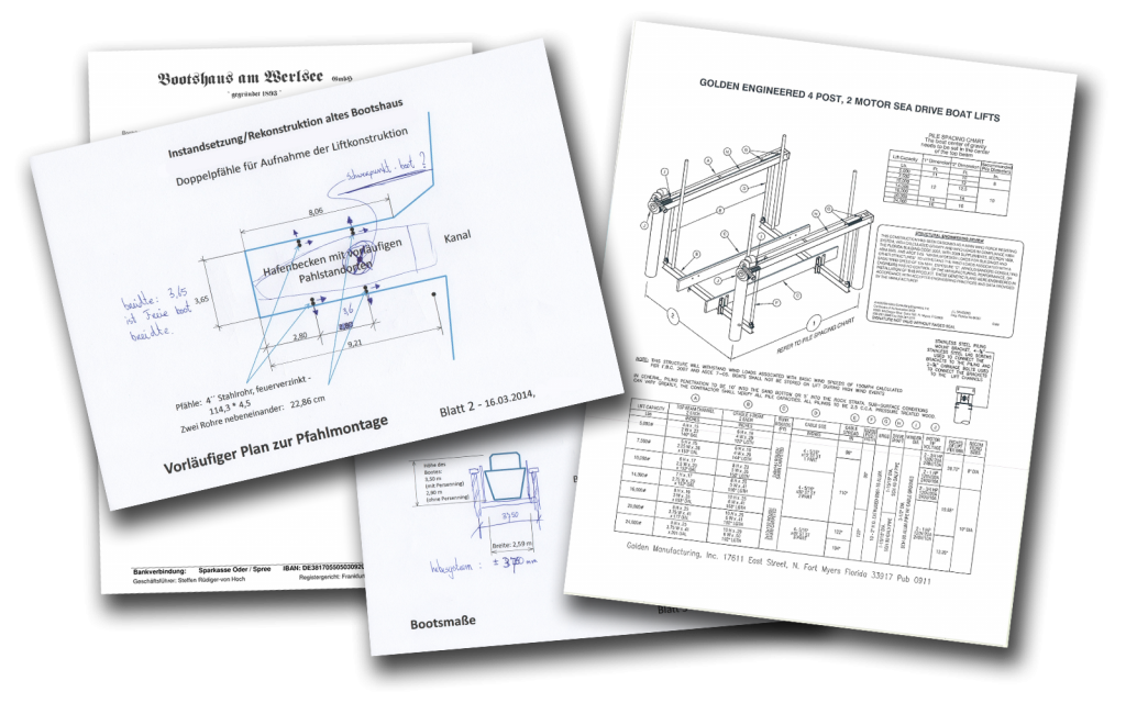 Planung von Bootshaus am WerlseeEin für einen neuen Bootslift